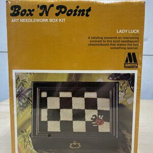 Vintage 1970s Lady Luck Needlework Kit Sealed Box N Point Art 72-313 Morris Mfg
